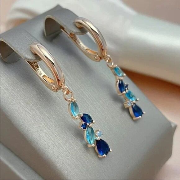 #44 ⭐️𝅺New Colorful Natural Zircon Dangle Drop Earrings - Picture 3 of 9